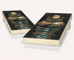 "Owl Mountain Illustration" Cornhole Set